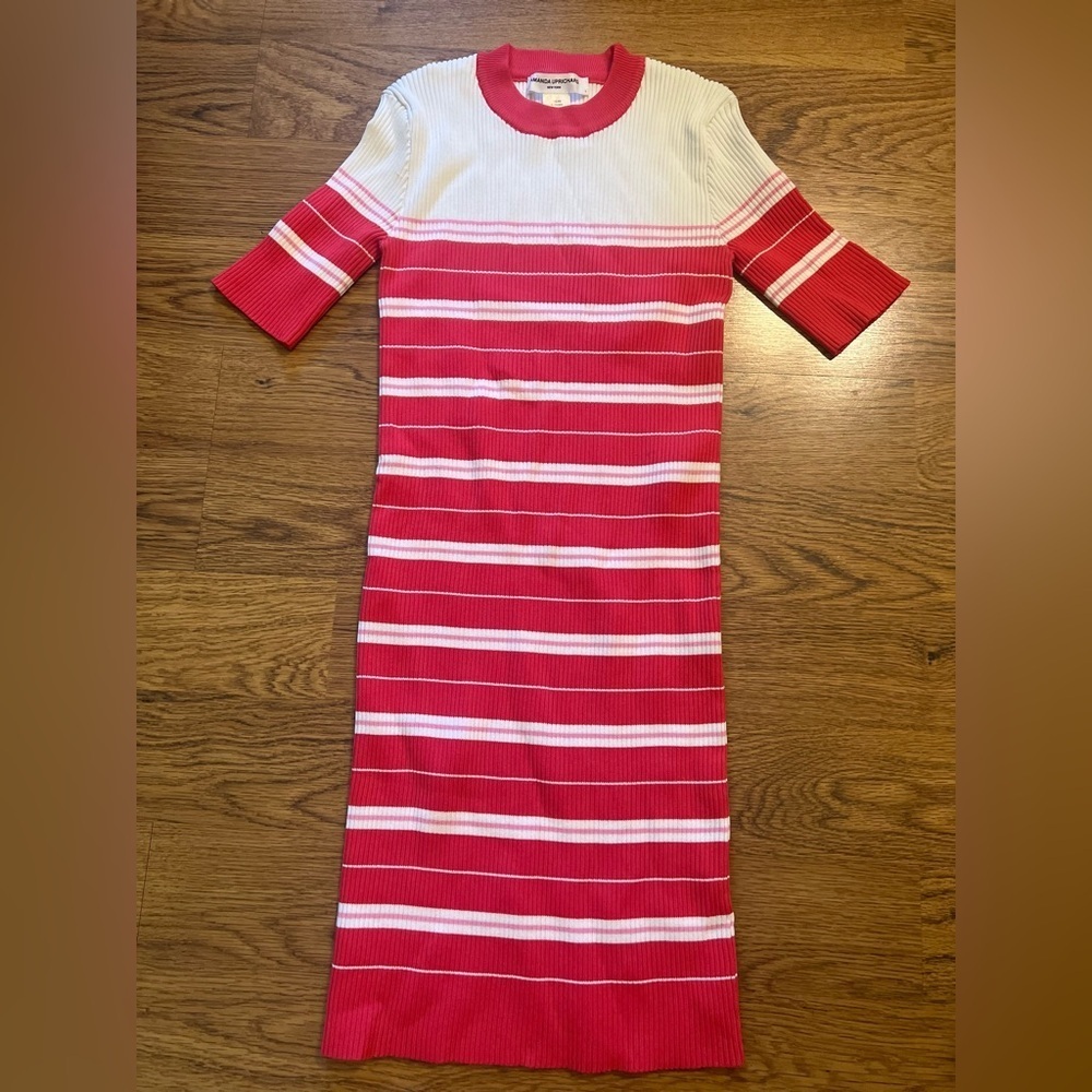 Amanda Uprichard striped knit stretch dress large revolve Anthropologie chic - Picture 4 of 9
